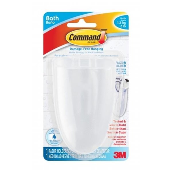 3M 3M BATH16-ES FRS Command Razor Holder With Water-Resistant Strips - Pack Of 2 BATH16-ES FRS